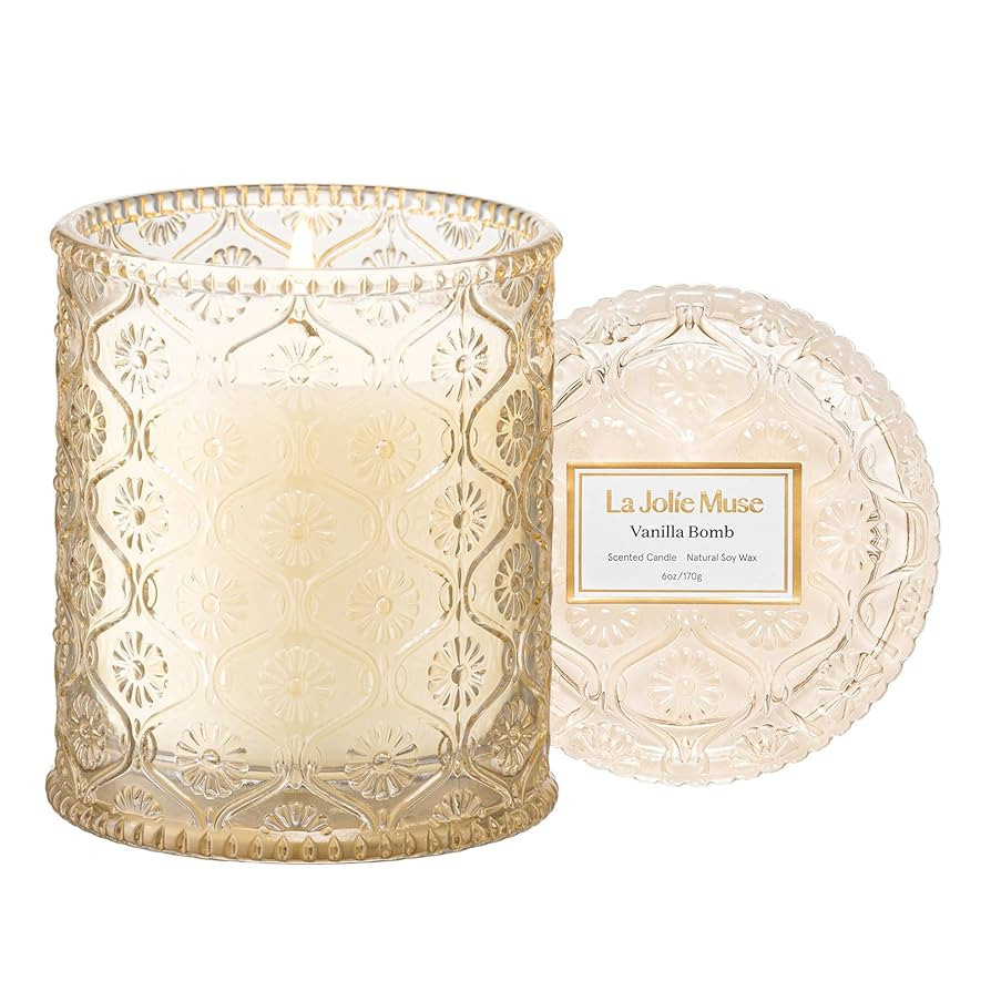 LA JOLIE MUSE Fall Candle | Vanilla Bomb Candle –Vanilla, Lemon Zest & Patchouli | 6 oz Cotton ... | Amazon (US)