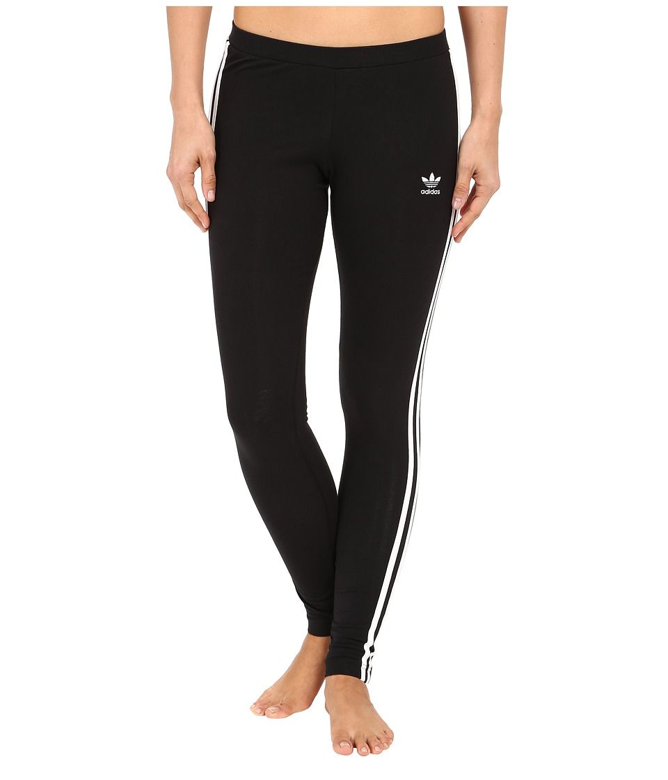 adidas Originals - 3-Stripes Leggings (Black/White) Women's Casual Pants | Zappos
