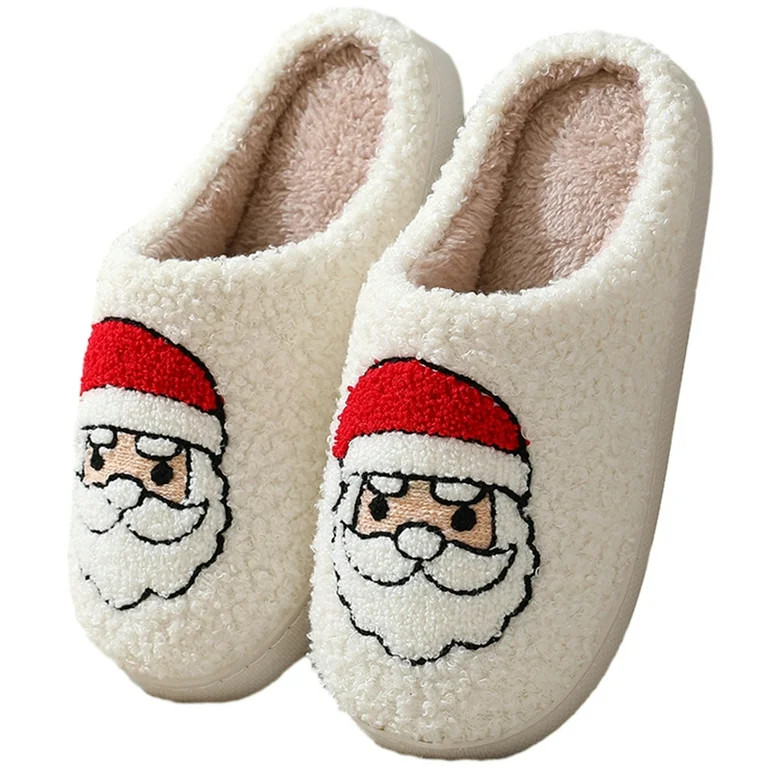 Women Men Christmas Slippers Cute Santa Elk Gingerbread Man Slippers | Walmart (US)