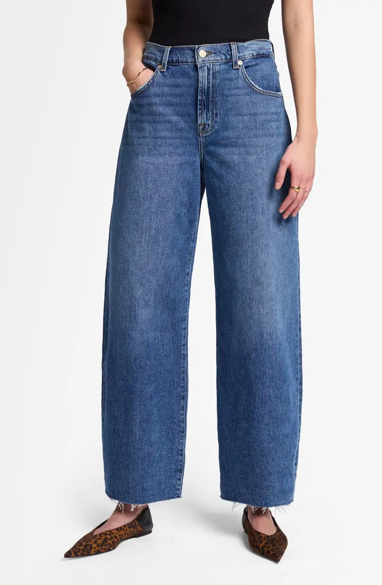 Bonnie Raw Hem High Waist Barrel Jeans | Nordstrom