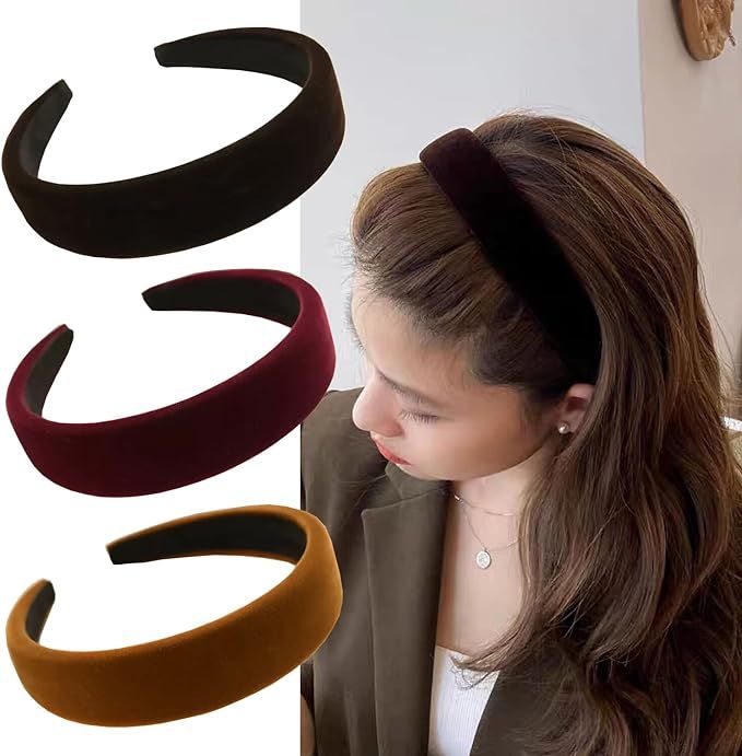 3PCS Velvet Wide Headbands for Women Soft Head Band for Women Girls Fashion No Slip Headband Hair... | Amazon (UK)