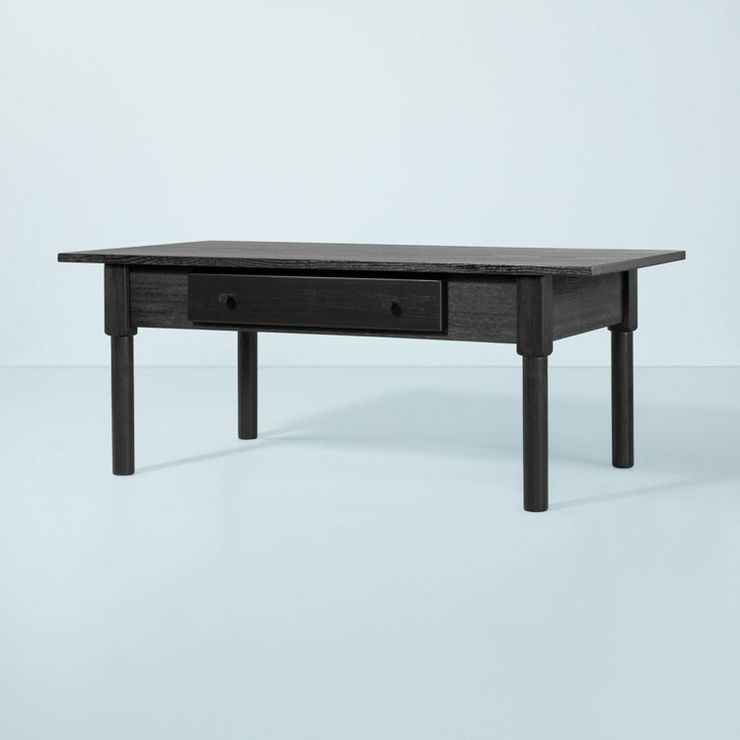 Wood Turned Leg Coffee Table with Drawer - Black - Hearth & Hand™ with Magnolia | Target