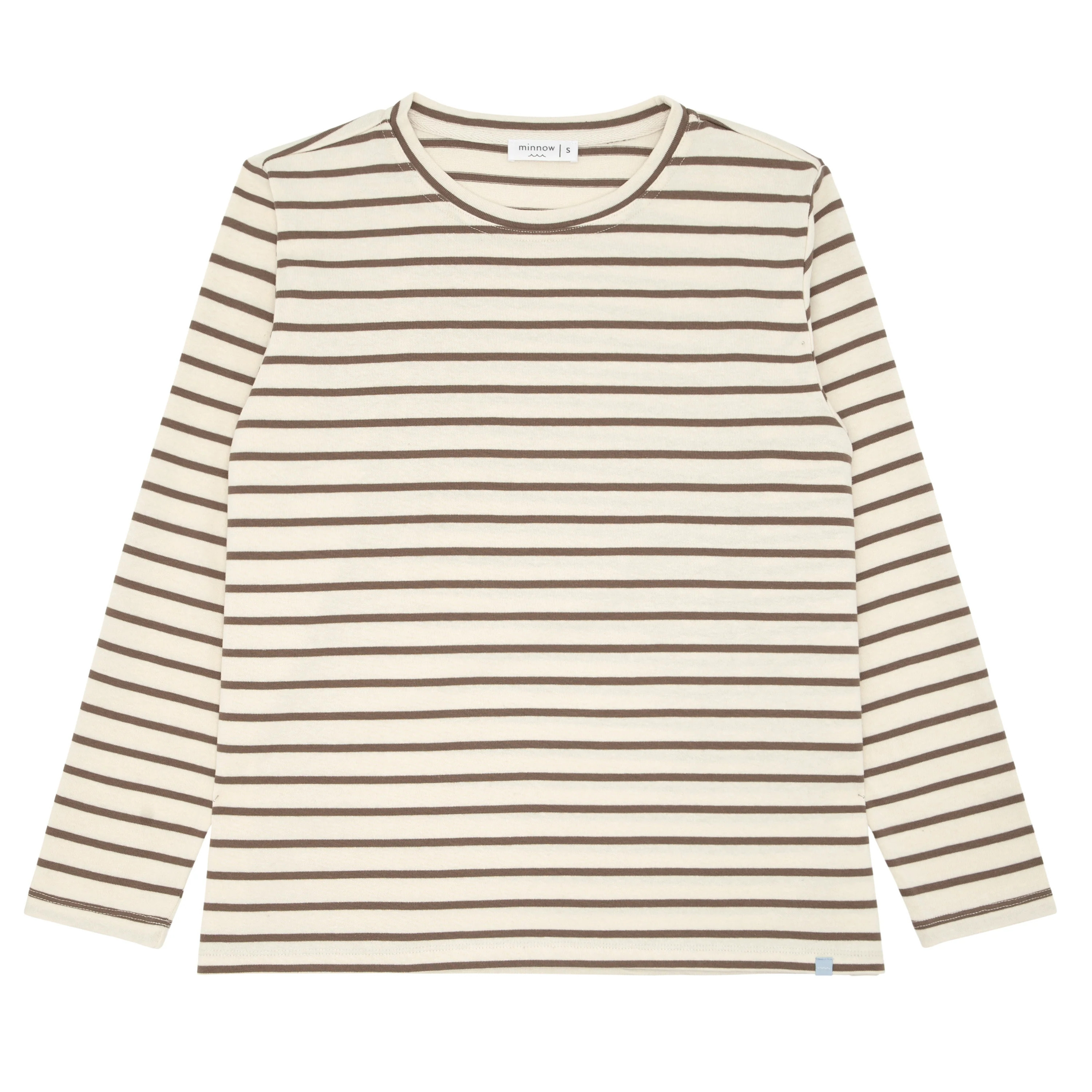 women's mocha stripe long sleeve tee | Minnow