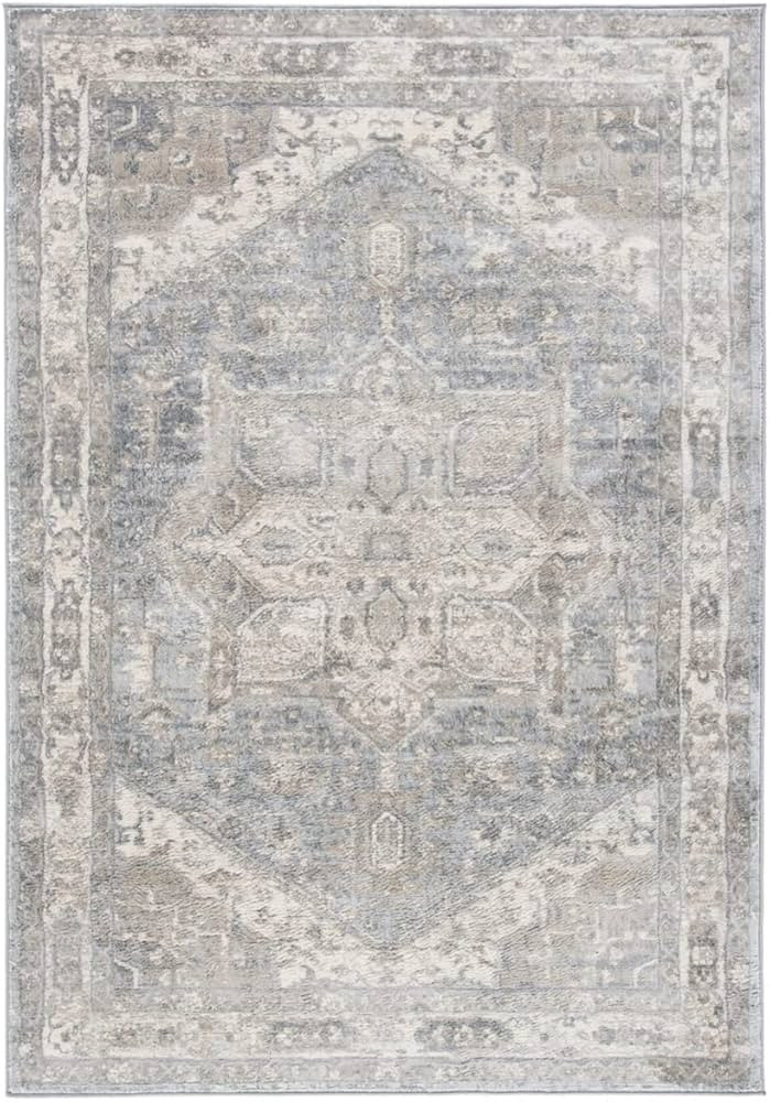 SAFAVIEH Brentwood Collection 9' x 12' Grey/Beige BNT852F Medallion Distressed Non-Shedding Livin... | Amazon (US)