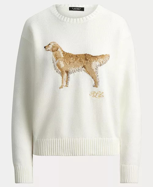 Lauren Ralph Lauren Women's Cotton Dog Sweater - Macy's | Macy's