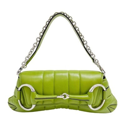 GUCCI Horsebit Green Calfskin Leather Shoulder Bag | eBay US