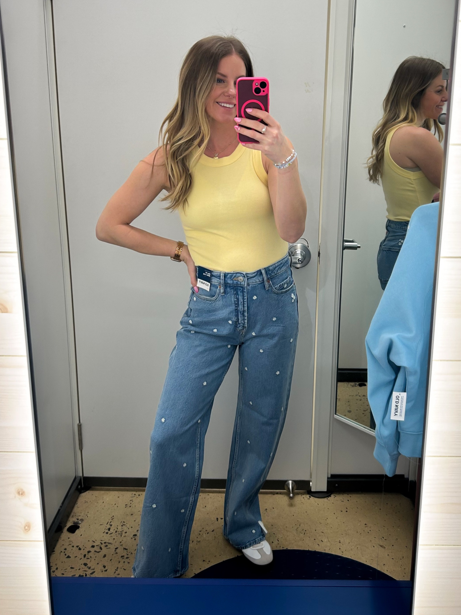 Love this yellow color combo with the cutest daisy, embroidered jeans! Size small in the top and size 4 in the jeans! The tank is currently on sale for eight dollars  

#LTKSaleAlert #LTKFindsUnder50 #LTKStyleTip
