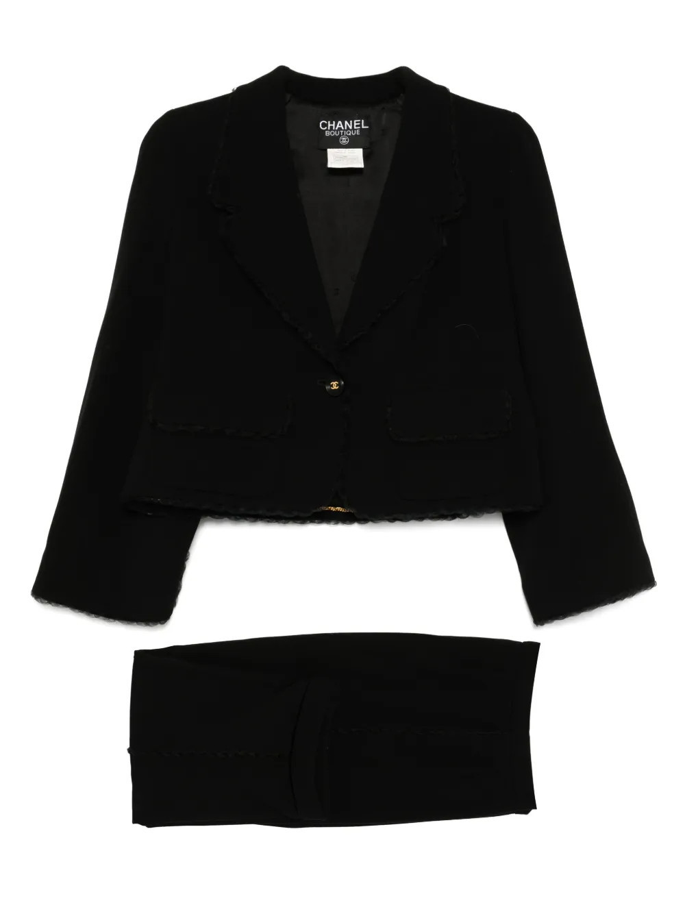 CHANEL Pre-Owned 1995 trousers suit - Black | Farfetch Global