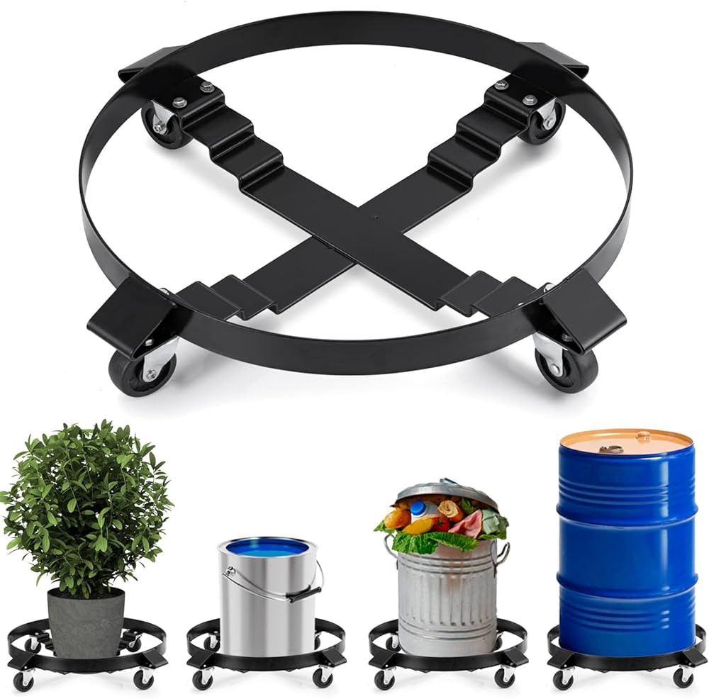 Multi Purpose Drum Dolly 55 Gallon and 30 Gallon 24 Inch Plant Stand with Wheels Swivel Casters W... | Amazon (US)