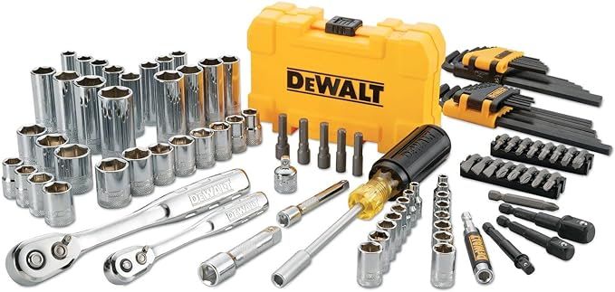 DEWALT Mechanics Tools Kit and Socket Set, 1/4" & 3/8" Drive, SAE, 108-Piece (DWMT73801) | Amazon (US)