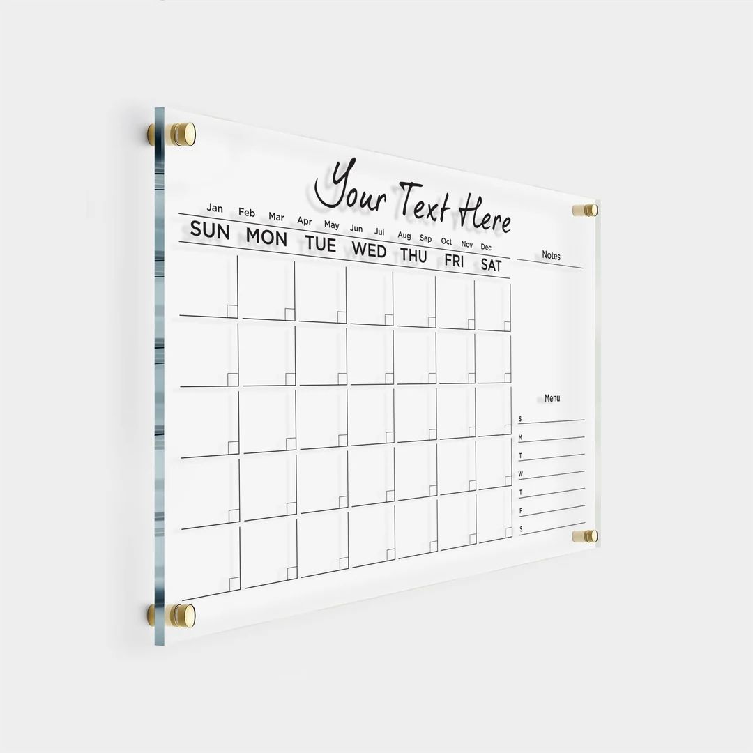 PERSONALIZE Calendar for Wall | Wall Calendar with Side Notes Monthly Weekly 2023 Wall Calendar |... | Etsy (US)