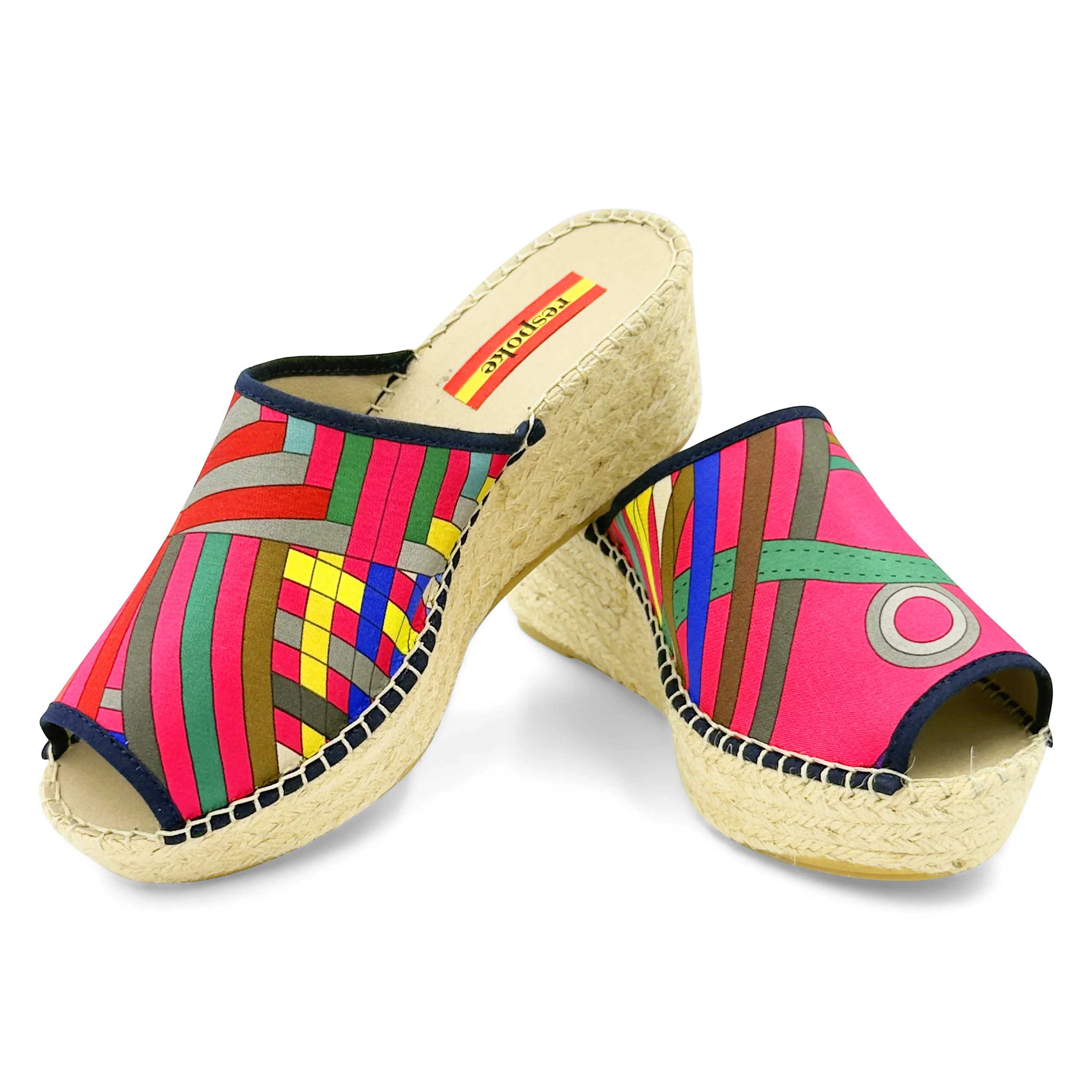 DESRUBANS Fuchsia Modern Wedge Espadrilles | Respoke