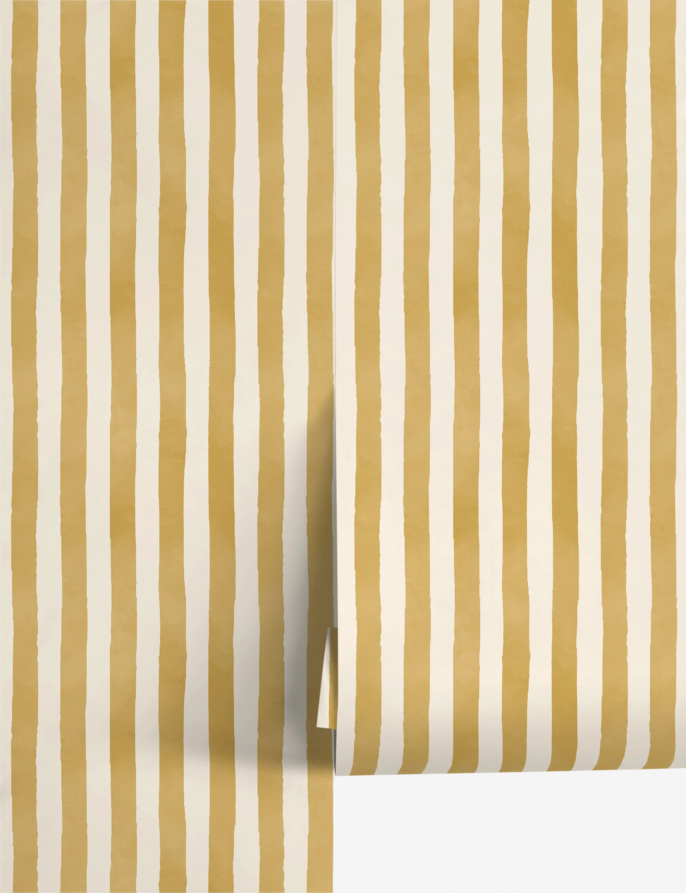 Painterly Stripe Wallpaper by Sarah Sherman Samuel, Ochre | Lulu and Georgia 