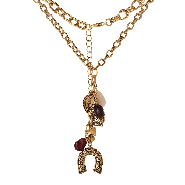 Jessica Simpson Women's Horseshoe Western Charm Necklace, 18" + 3" Extender | Walmart (US)