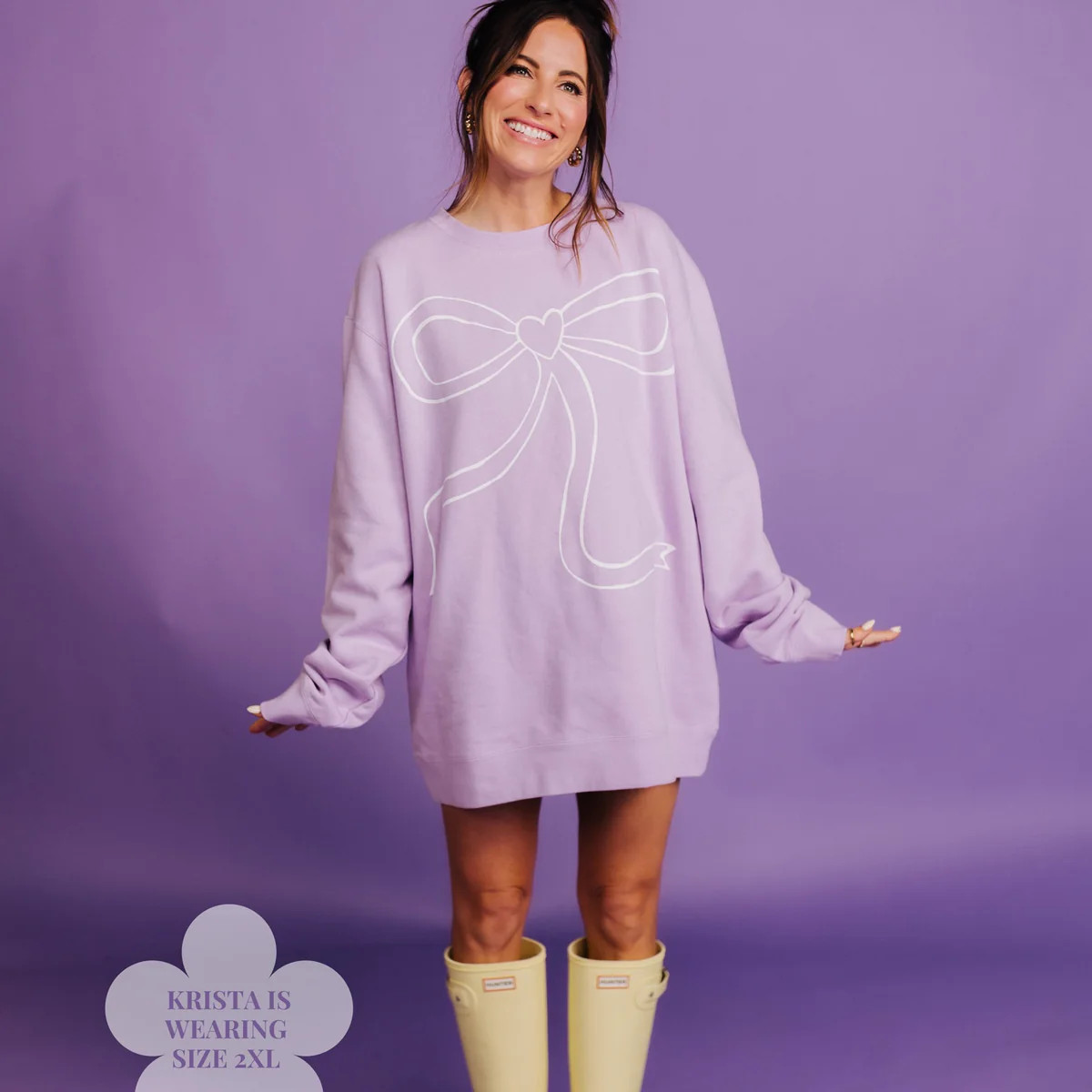 Purple Bow Sweatshirt | Staykation