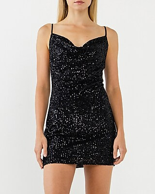 Endless Rose Cowl Neck Sequin Dress | Express