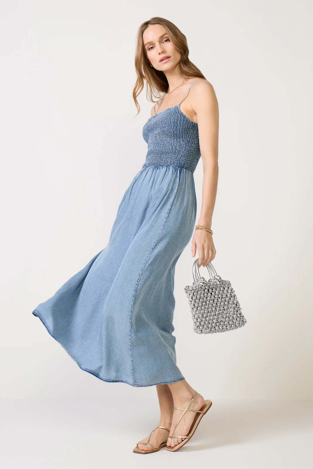 Z SUPPLY Women's Bayside Chambray Maxi Dress, Size Medium, Blue | Evereve
