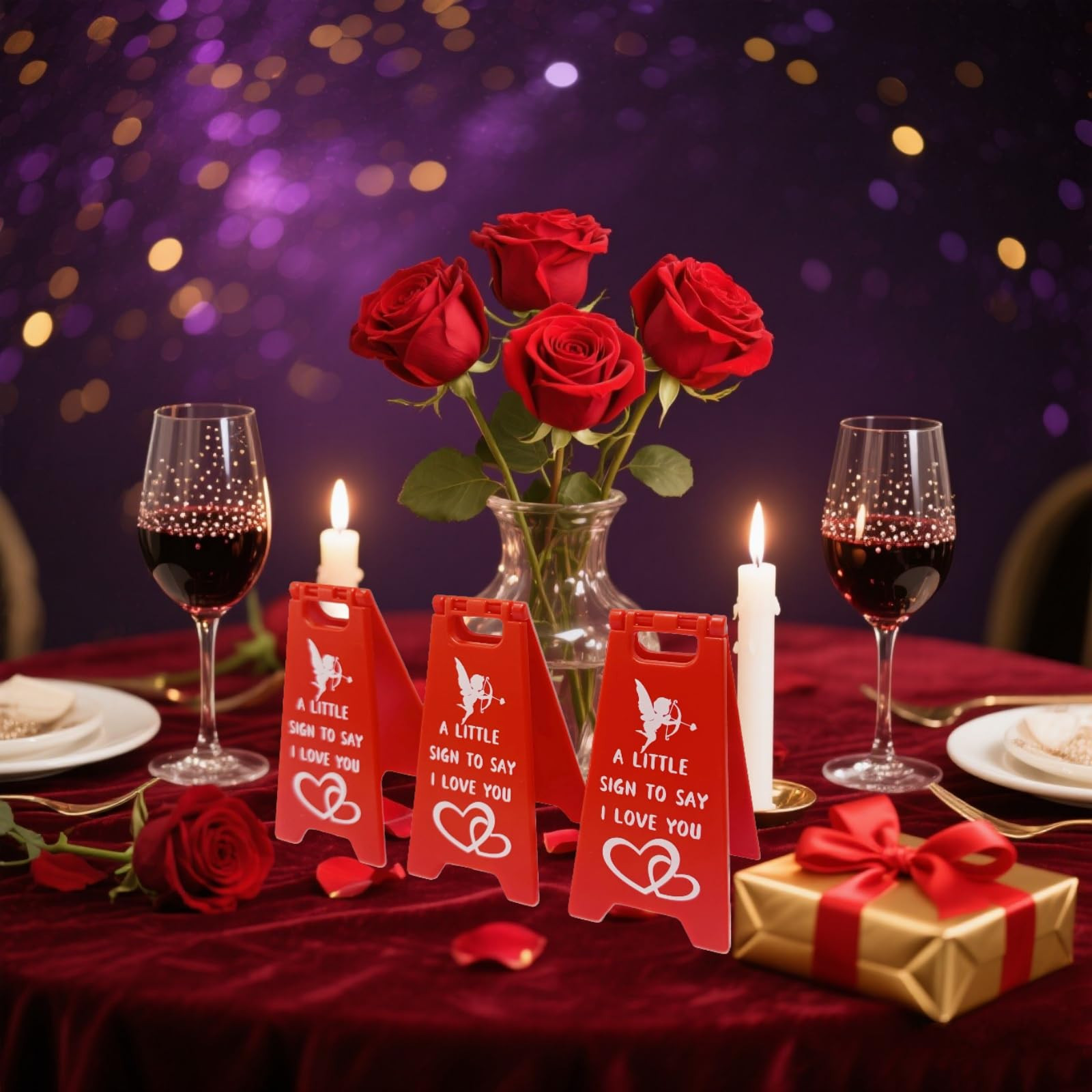 3Pcs A Little Sign to Say I Love You,Mini Sign Valentine's Decoration Anniversary Present,Funny L... | Amazon (US)