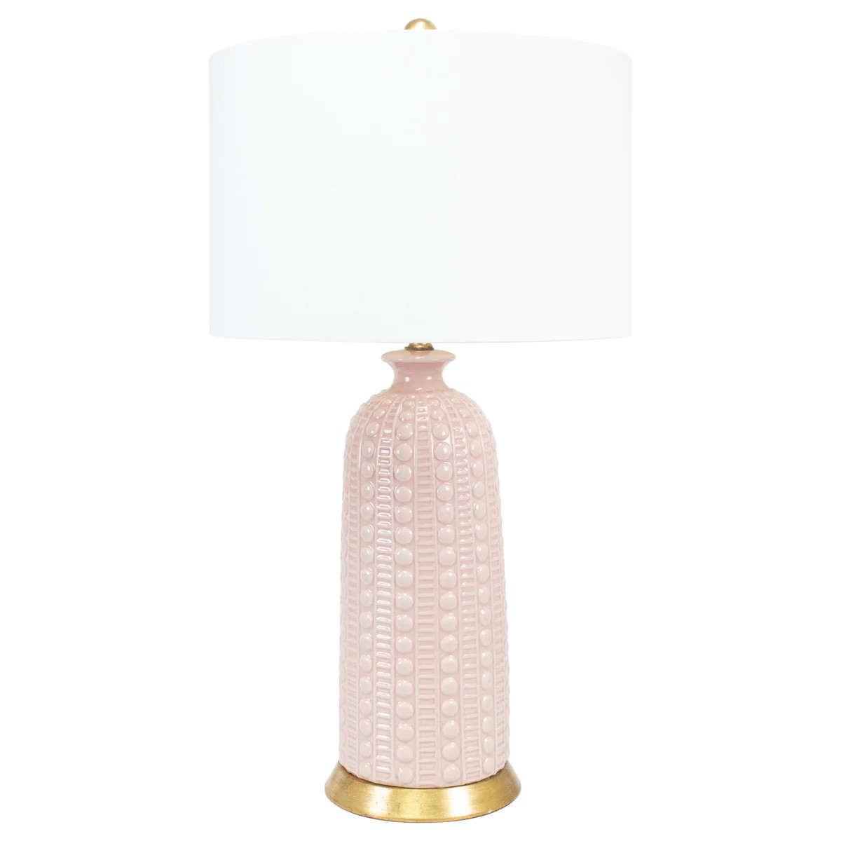 Couture 30"H Melrose Petal Pink Glaze And Gold Leaf Table Lamps | DecoratorsBest | DecoratorsBest