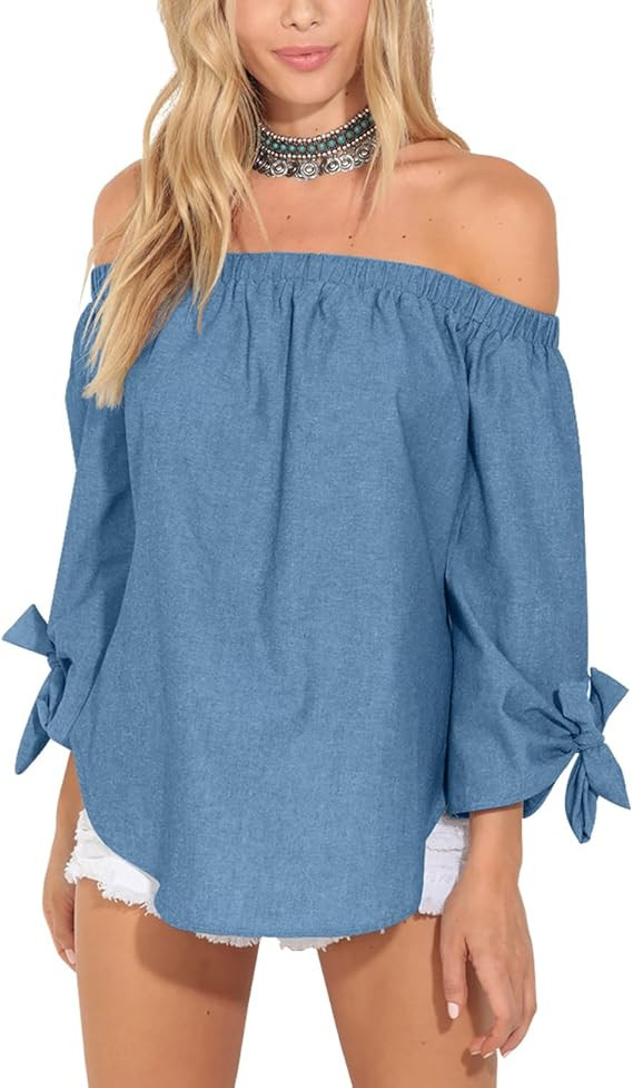 just quella Women's Off The Shoulder Top Blouse 8422 | Amazon (US)