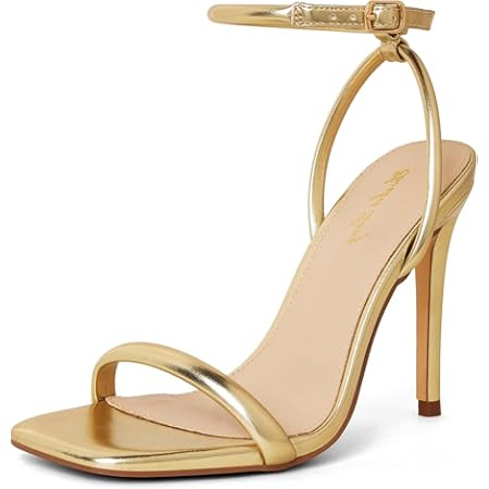 DREAM PAIRS Women\u2019s High Stilettos Open Square Toe Ankle Strap Heels Sexy Comfort Strappy Dr... | Amazon (US)