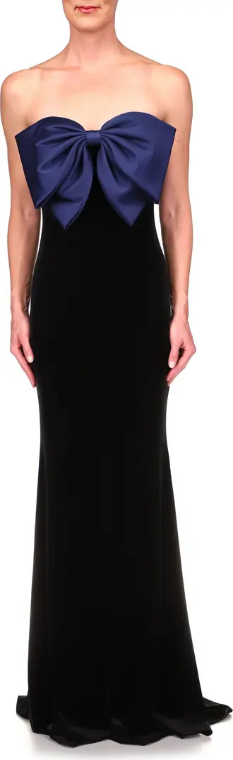 Badgley Mischka Collection Badgley Mischka Strapless Velvet Bow Gown | Nordstrom | Nordstrom