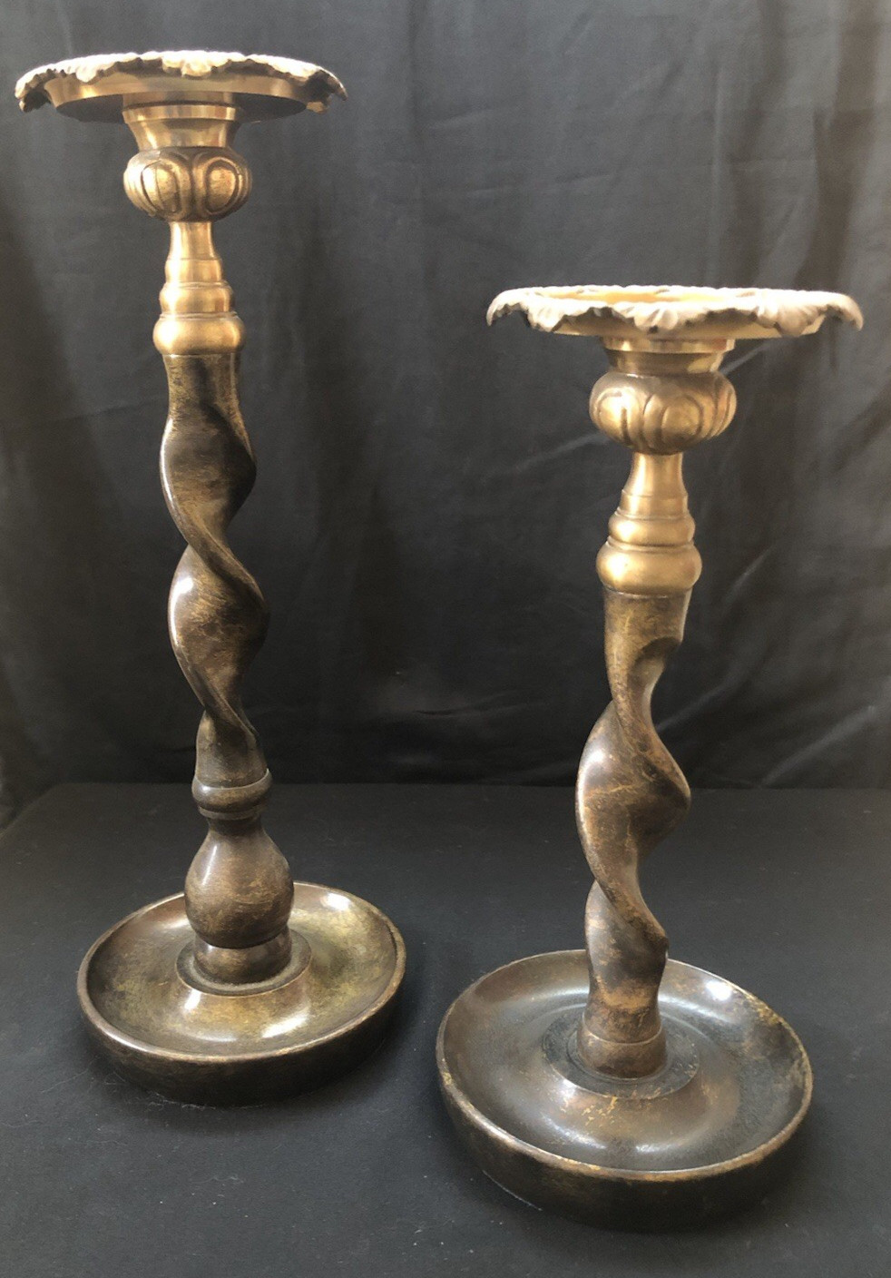 Southern Living Barley Twist Candle Holders 13" &amp; 11" #40582 + 40583 (Set of 2) | eBay US