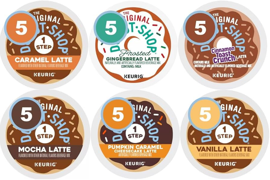 30 Count Latte Pods Variety Pack. 6 Top Flavors - Vanilla, Caramel, Mocha, Pumpkin Caramel Cheese... | Amazon (US)