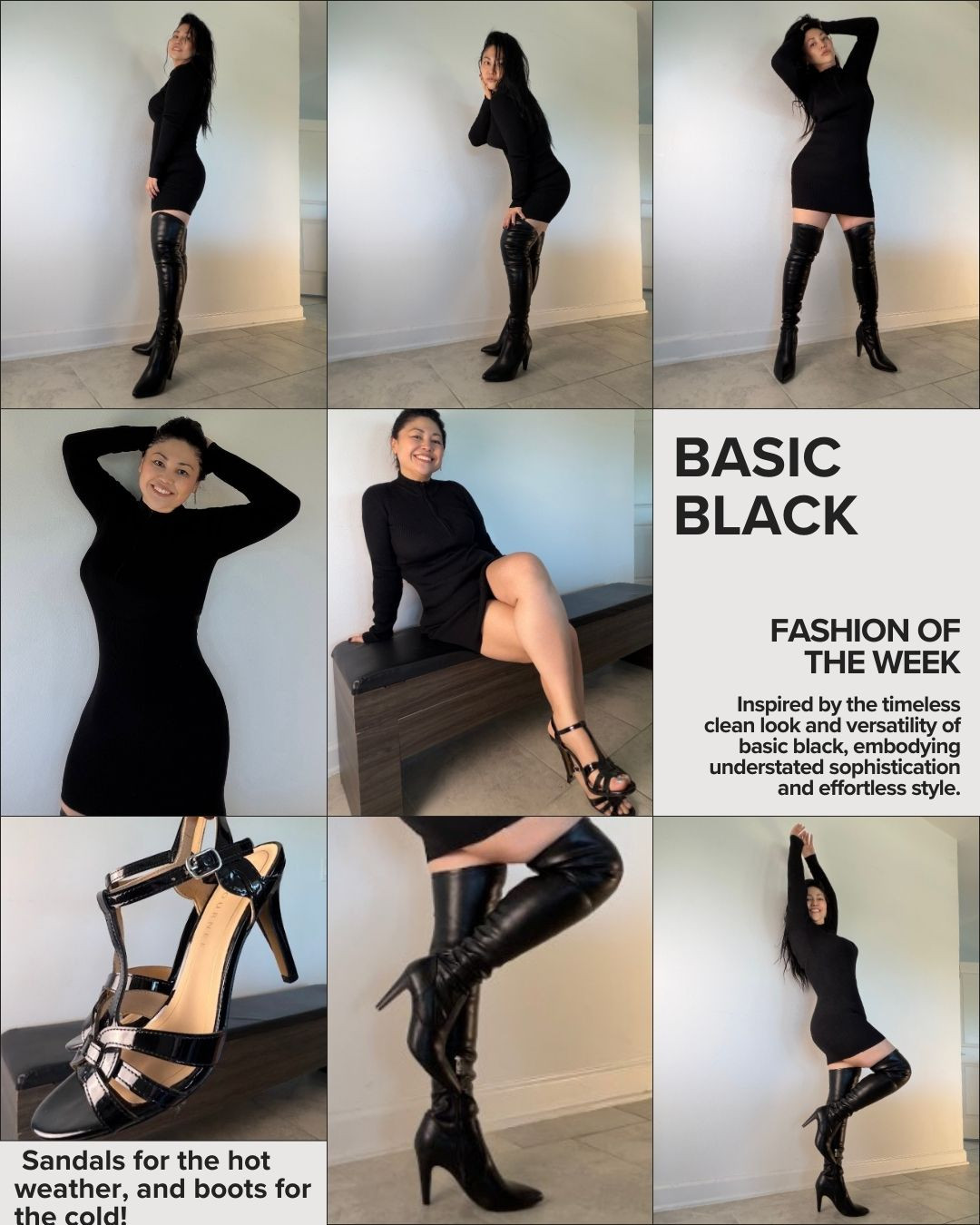 Effortlessly chic in a classic black dress and sleek sandals for those warm days. Pair it with above the knee-high heels when the temperature drops.

IG: @michellemc8

#TimelessStyle #BlackDress #VersatileFashion #WarmWeatherReady #ColdWeatherSwitch


 

 #LTKNYFW #LTKootd #LTKU