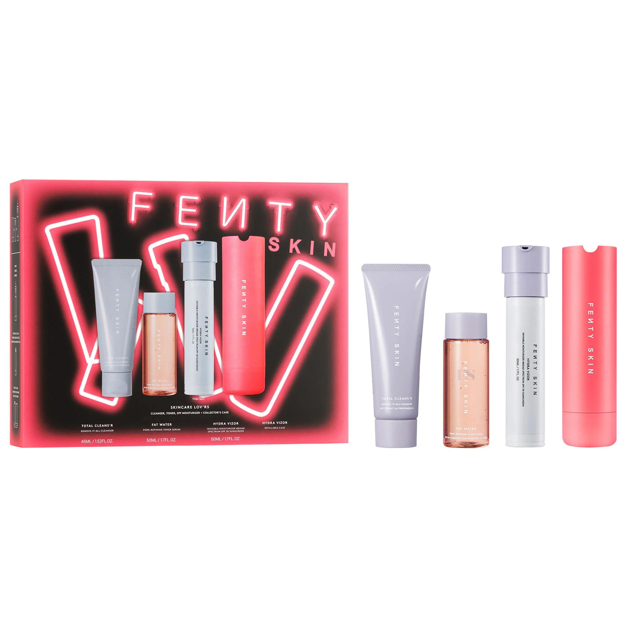 Fenty Beauty by Rihanna Skincare Lov'rs Cleanser, Toner, SPF Moisturizer + Collector's Case | Sephora (US)