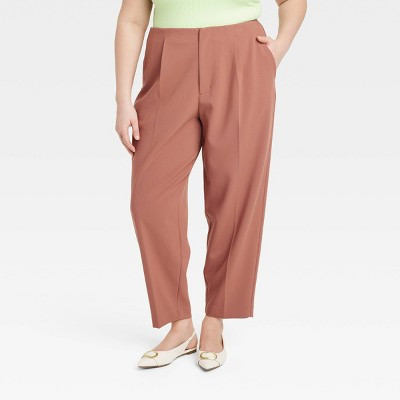 Women's High-Rise Tailored Trousers - A New Day™ Brown 17 | Target