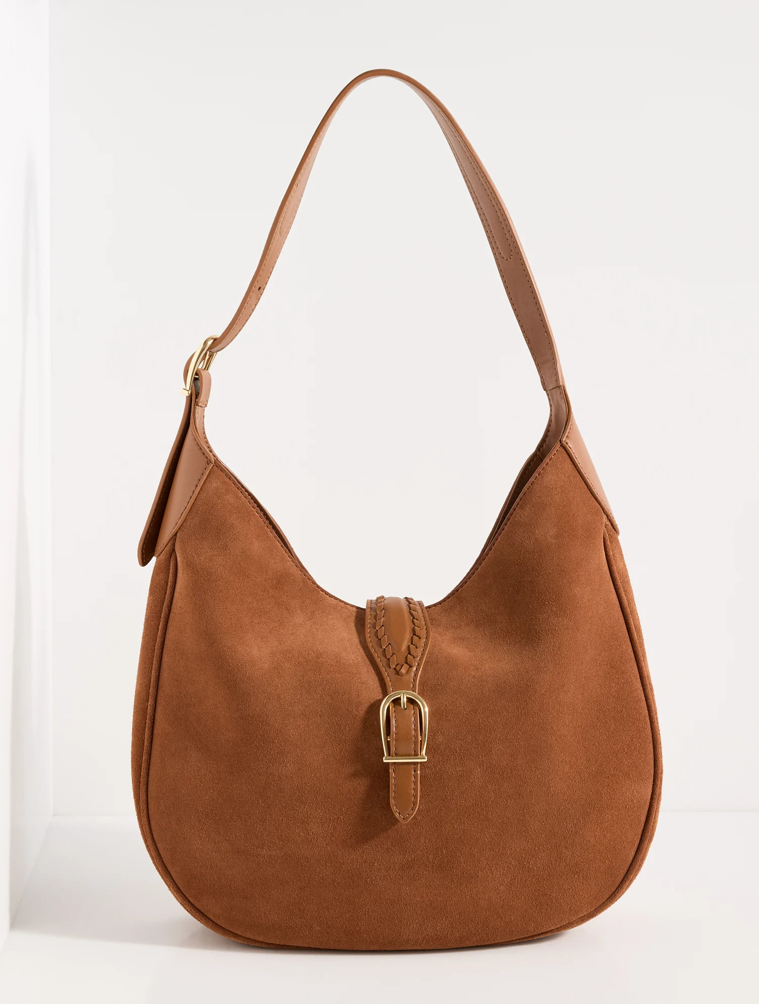 Suede Medium Hobo Bag - Burnt Sienna - 001 Talbots | Talbots