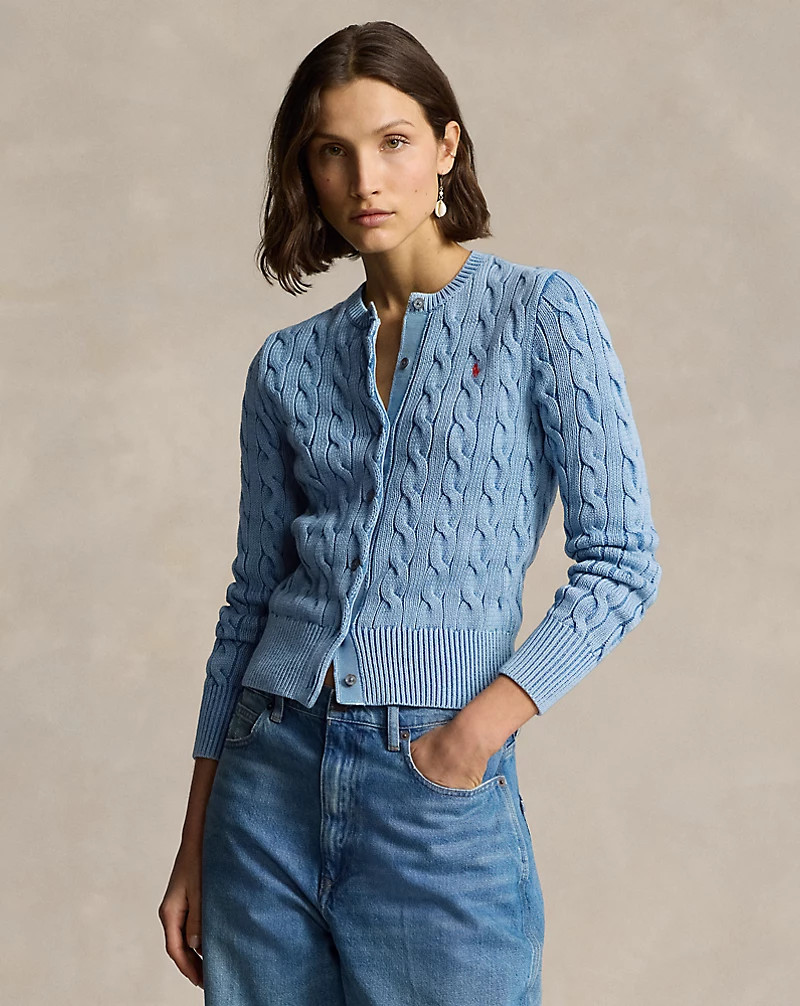 Cable-Knit Cotton Cardigan for Women | Ralph Lauren® UK | Ralph Lauren (UK)