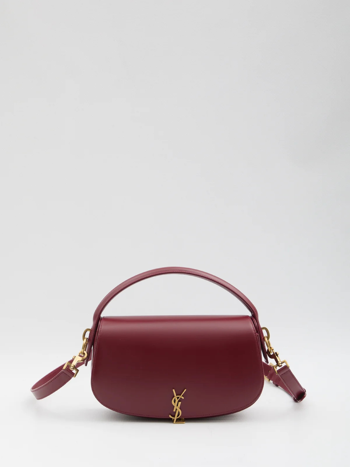 Saint Laurent Logo Plaque Foldover Top Shoulder Bag | Cettire Global