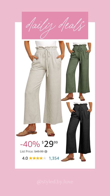 Daily deals!

Linen pants, pull on pants, spring pants, spring outfit 

#LTKSaleAlert #LTKSeasonal #LTKFindsUnder50