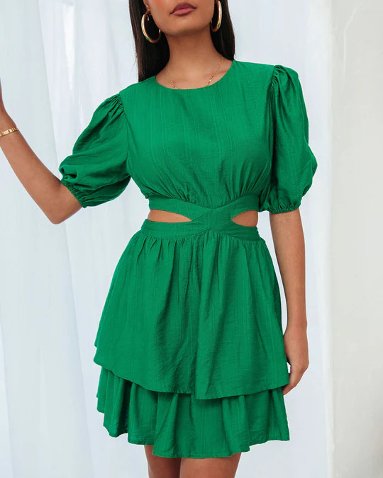 Roselynn Side Cutout Tiered Mini Dress | VICI