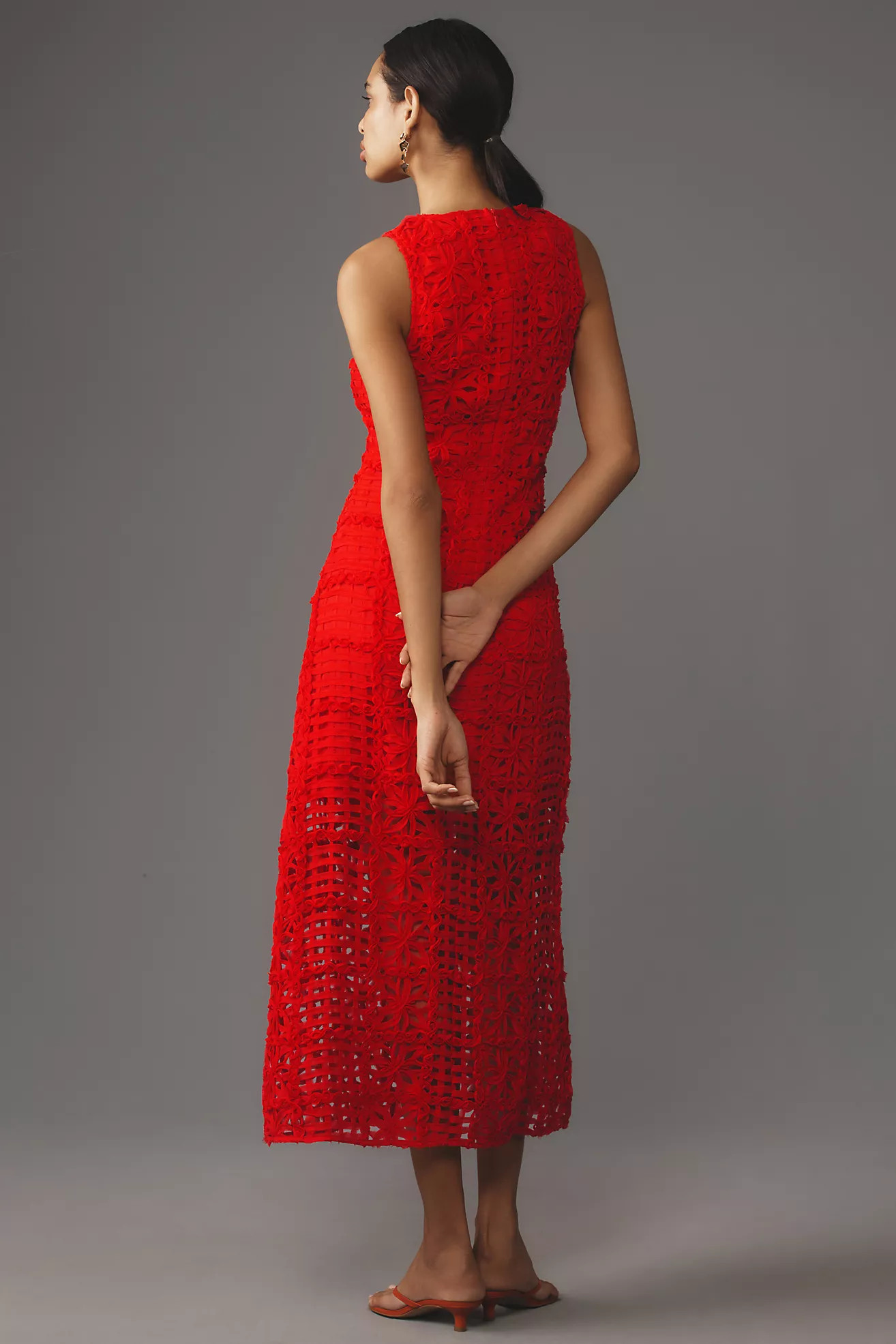 Endless Rose Sleeveless Textured Midi Dress | Anthropologie (US)