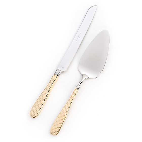 Gold Check Cake Serving Set | MacKenzie-Childs