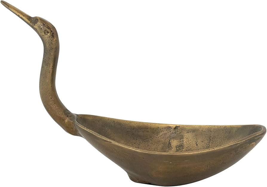 Creative Co-Op Cast Aluminum Bird\u2011Shaped Bowl with Antique Finish, Gold | Amazon (US)