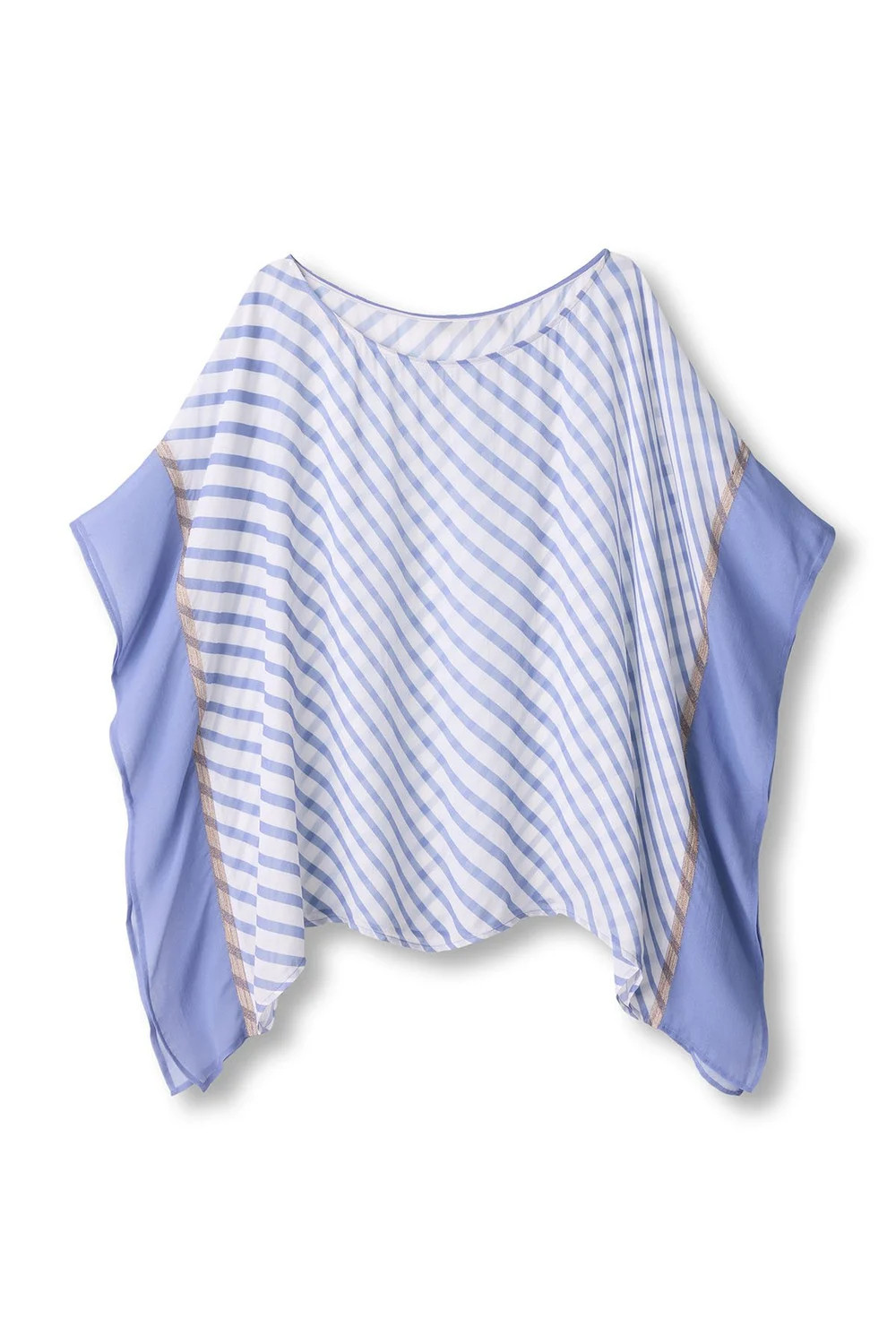 Metallic Trim Striped Georgette Poncho | Soft Surroundings