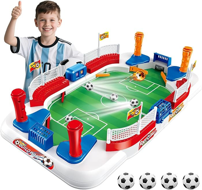 Mini Foosball Table Soccer Board Games for Kids Adults Indoor Table Games with Dual Flipper Contr... | Amazon (US)