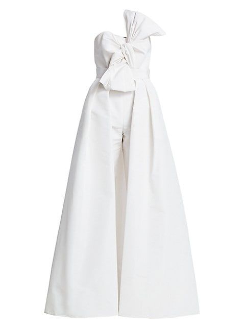 Silk Faille Twisted Bow Jumpsuit with Convertible Skirt | Saks Fifth Avenue
