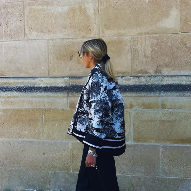 Black and White Toile Pattern Jacket Women 2023 Trendy Women - Etsy | Etsy (US)