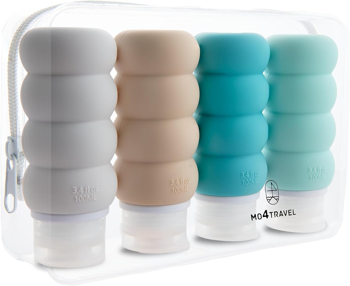 Travel Bottles TSA Approved for Shampoo and Conditioner for Travel & Gym, 3.4 oz (4 pack) | Amazon (US)