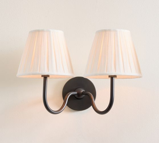 Baylor Pleated Shade Double Sconce (16") | Pottery Barn (US)