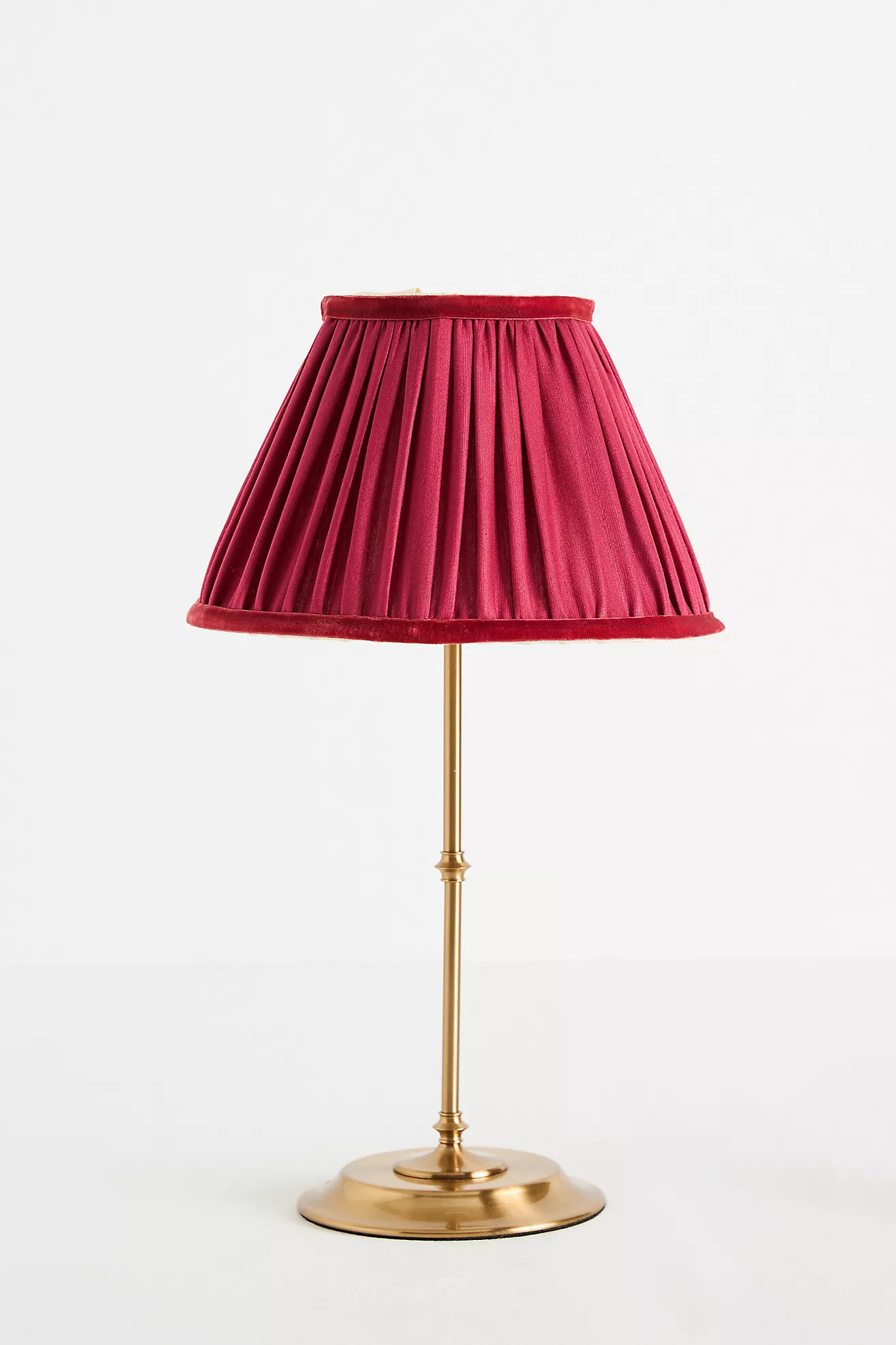 Pooky Reed Cordless Portable Metal Ruched Shade Table Lamp | Anthropologie (US)