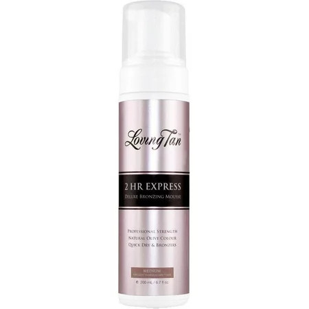 Loving Tan 2 HR Express Mousse Medium - Streak Free Natural looking Professional Strength Sunless Tanner - Up to 5 Self Tan Applications per Bottle Cruelty Free Naturally Derived DHA - 6.7 FL Oz | Walmart (US)