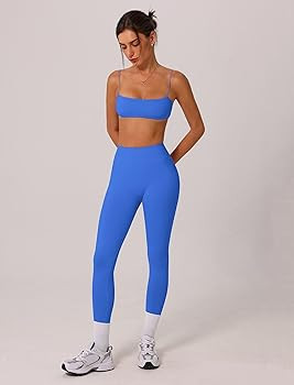 ABOCIW Workout Sets for Women 2 Piece Seamless Bandeau Strappy Sports Bra High Waist Leggings Yog... | Amazon (US)