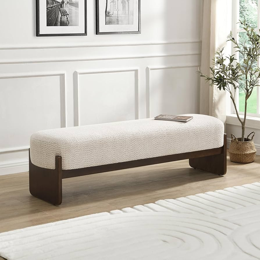 Christopher Knight Home Arden Minimalist Style Rectangular Loop Yarn Fabric Ottoman Bench, Rubber... | Amazon (US)