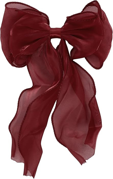 VOCOSTE Fashion Cute Bow Hair Pins Hairdo Pins for Women 10.24"x6.69"x0.79" Red 1 Pc | Amazon (US)